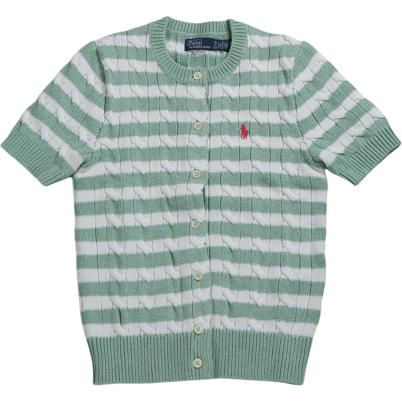 

Кардиган в полоску с вышитым логотипом Polo Ralph Lauren, зеленый