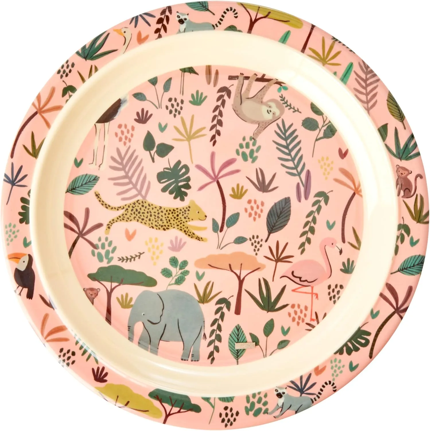 Детская тарелка Melamine с принтом животных джунглей Coral Rice