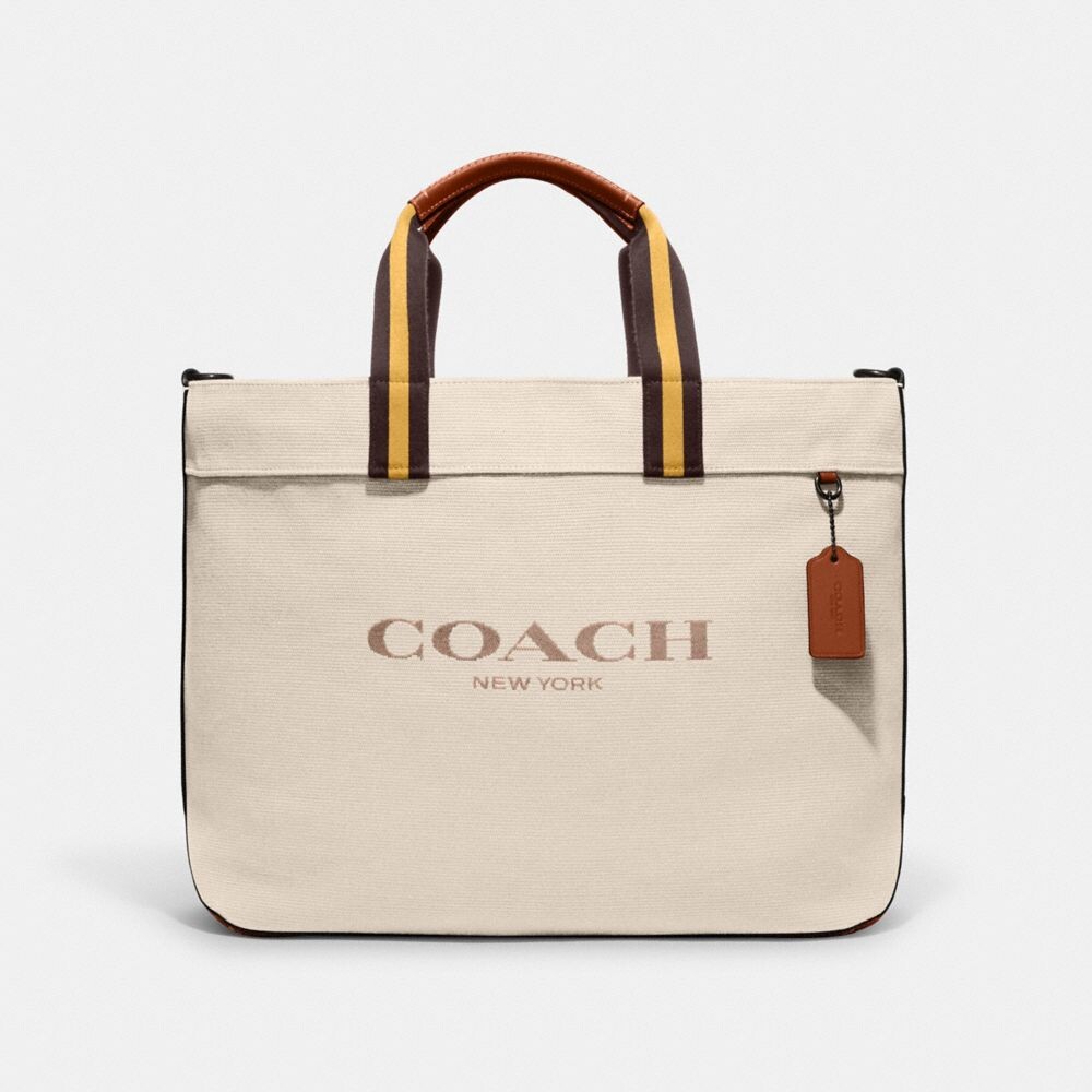 

Сумка тоут COACH Canvas Tote, цвет Black Copper/Dark Natural, Черный, Сумка тоут COACH Canvas Tote, цвет Black Copper/Dark Natural