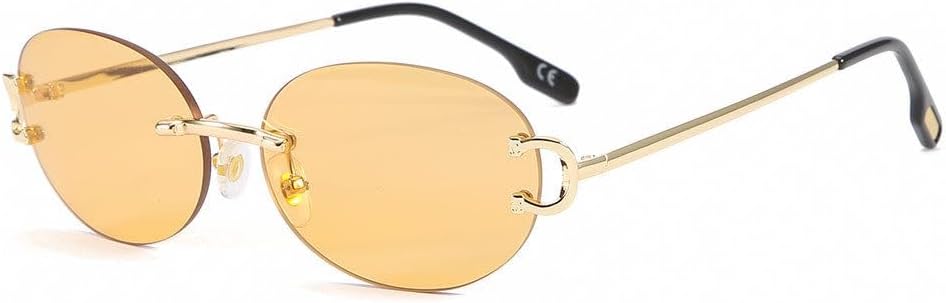 

Ретро-солнцезащитные очки овальной формы без оправы для женщин и мужчин, модные винтажные синие солнцезащитные очки без оправы, маленькие круглые солнцезащитные очки HVTVTLA, C4