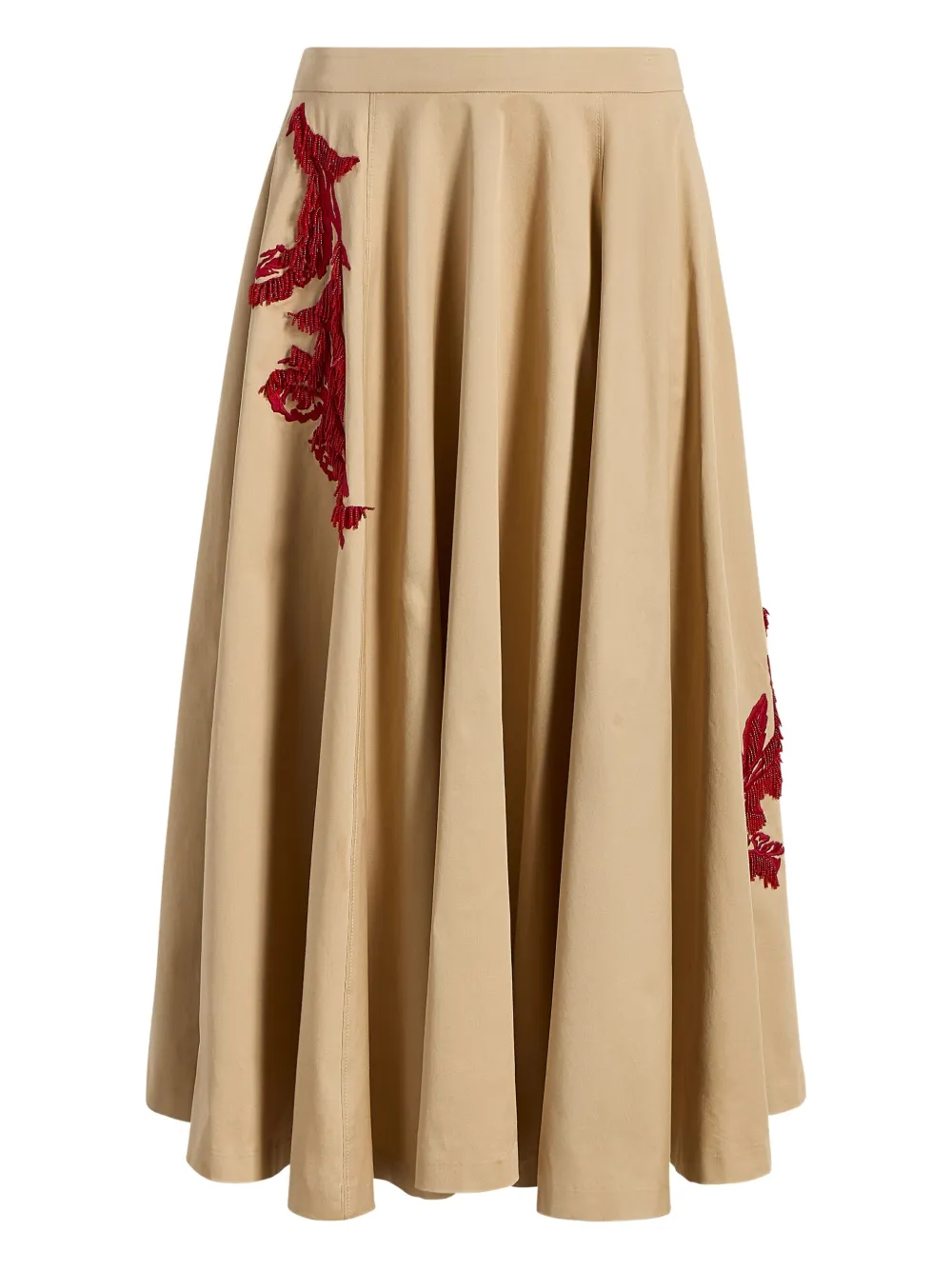 

Плиссированная юбка с вышивкой Cinq A Sept, коричневый