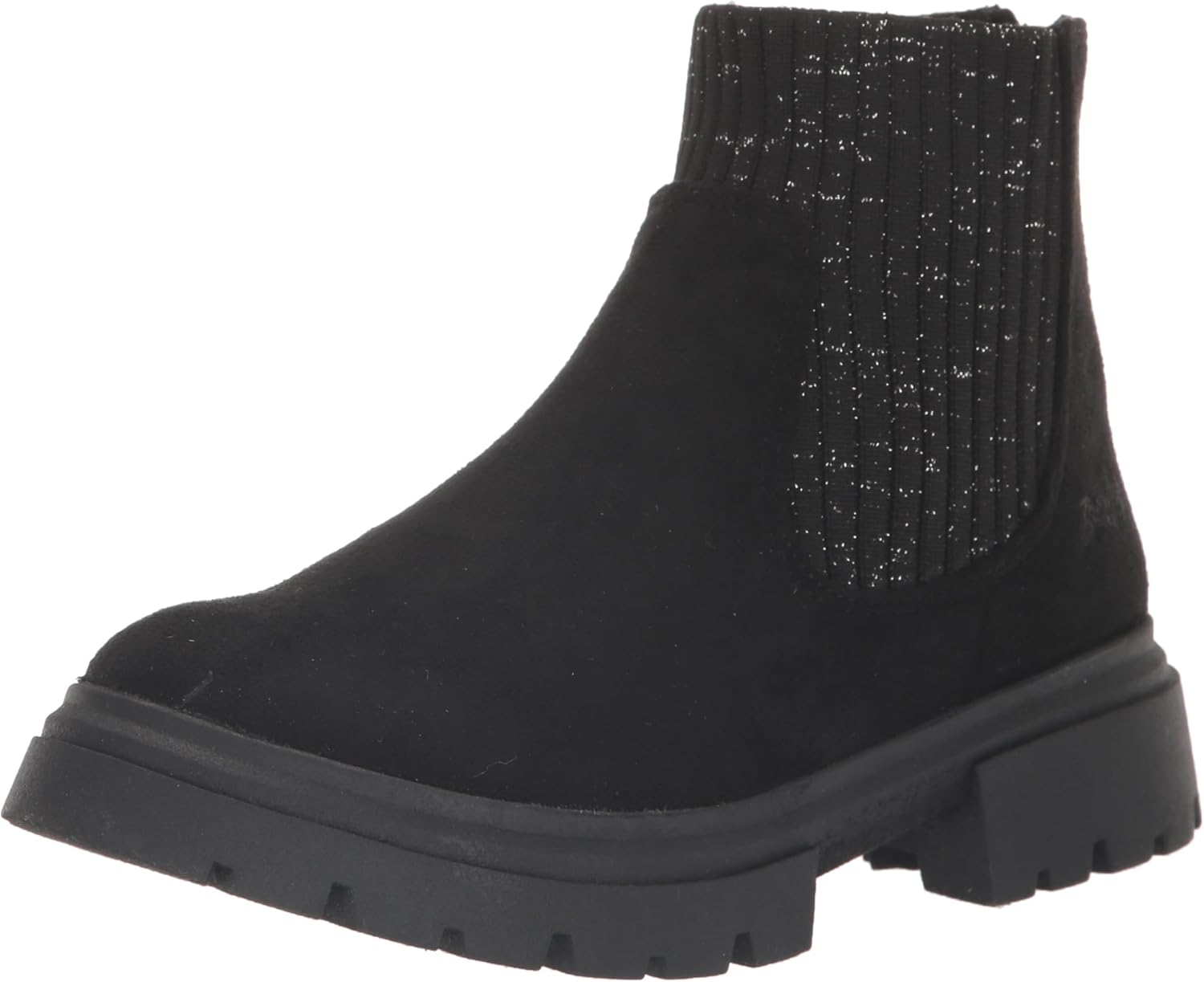 

Blowfish Malibu Girl's Chassy-k Chelsea Boot, Black Ultrafiber/Black&Silver Tech