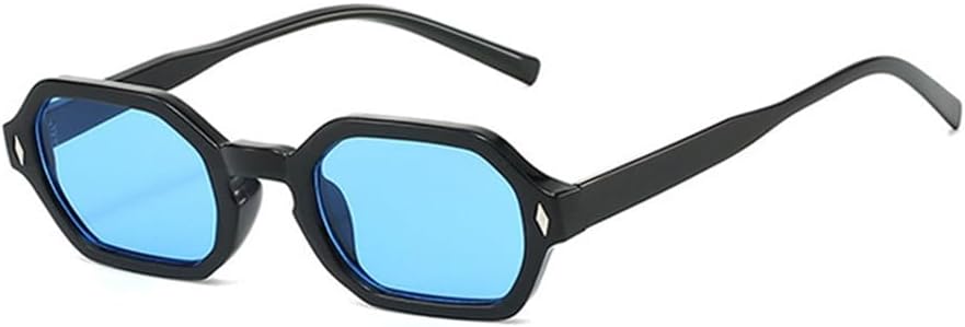 

Солнцезащитные очки UV400 с маленькой оправой, прозрачными градиентными линзами и заклепками, для женщин и мужчин, для бега и занятий спортом на открытом воздухе UYPTK, Black Blue