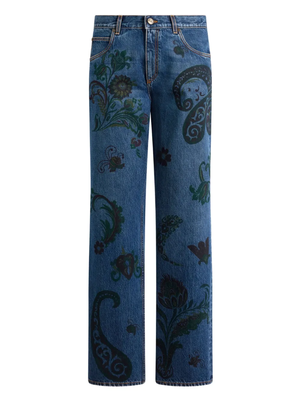 

Джинсы с принтом пейсли ETRO, синий