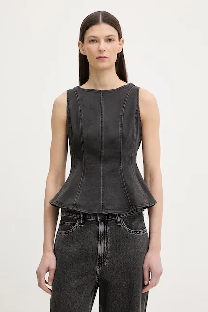 Блузка джинсовая Peplum Seamed Denim Levi's, черный
