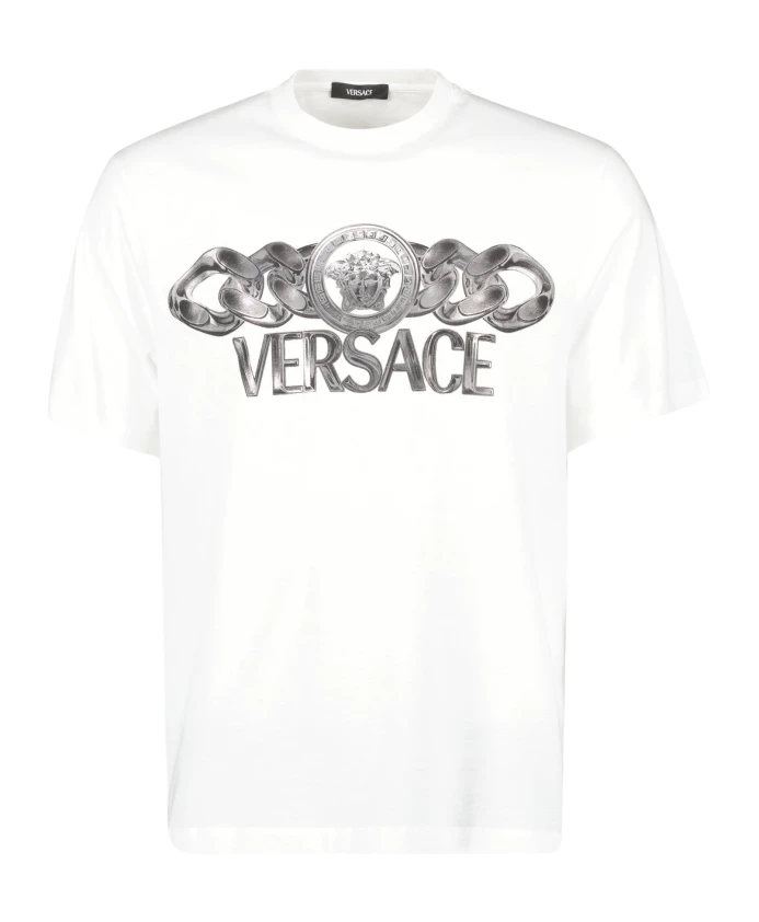 

Футболка с цепочкой Medusa весна-лето 2025 Versace, белый