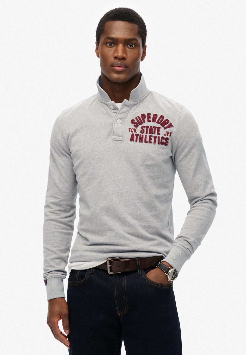 

Рубашка поло VINTAGE ATHLETIC - Long sleeved top Superdry, серый