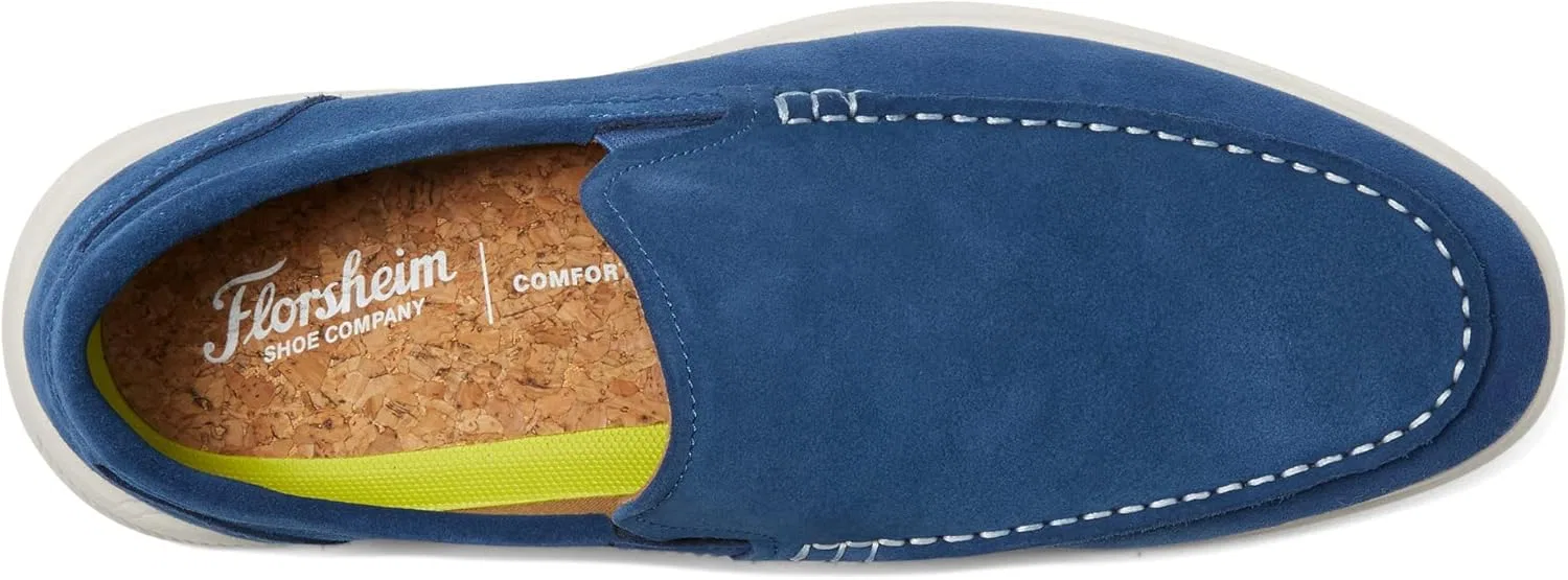 Мужские лоферы Florsheim Hamptons Moc Toe Venetian Loafer Slipper, Blue Suede — фото 2