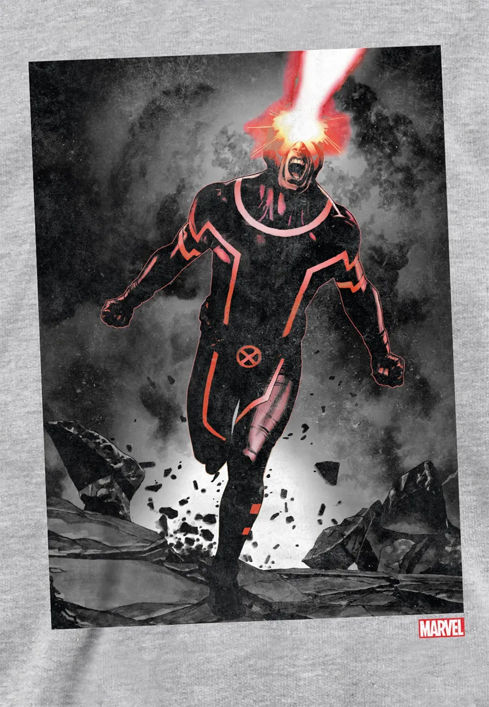 Детский худи Marvel X-Men Cyclops Blast, серый — фото 2