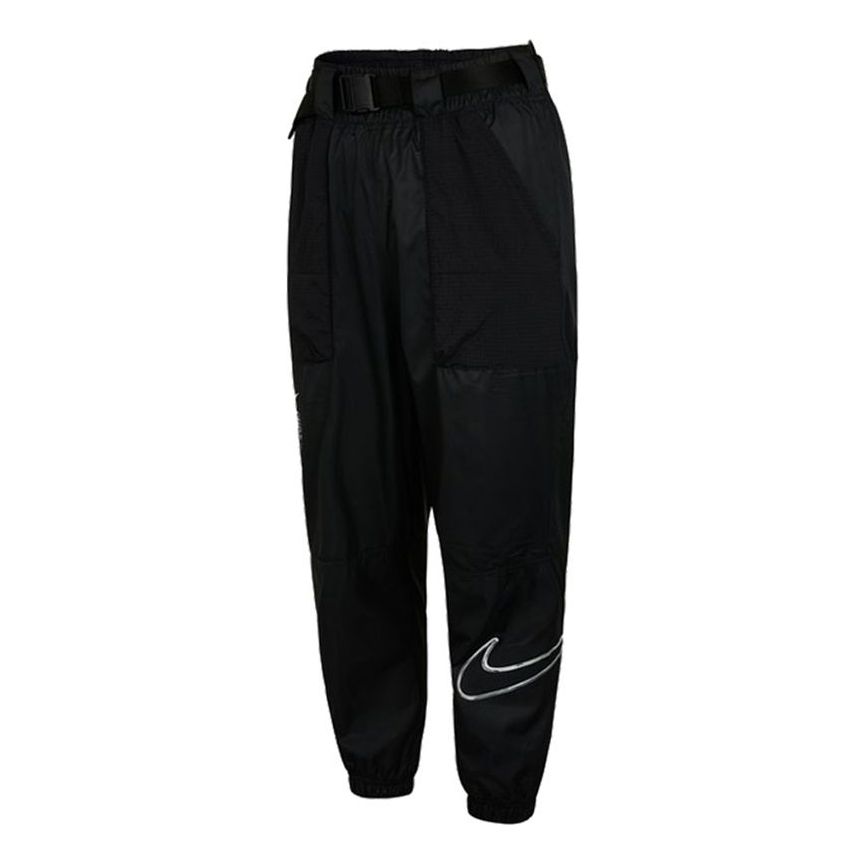 

Спортивные брюки (WMNS) Nike Logo Sports Adjustable Belt Bundle Feet Woven Long Pants/Trousers Autumn Black DJ8997-010