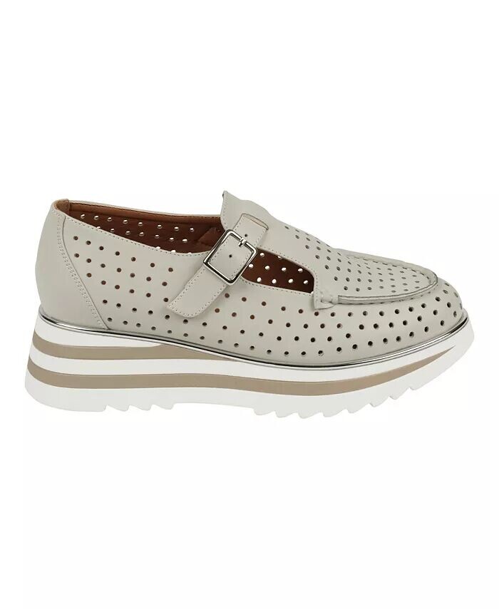 Женские лоферы на платформе Karmine с лазерной резкой Mary Jane GC Shoes, синий — фото 2