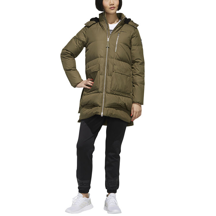 

Пуховик женский Adidas Neo, хаки, Коричневый, Пуховик женский Adidas Neo, хаки