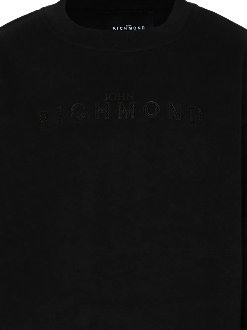 Свитшот с круглым вырезом и логотипом John Richmond Junior, черный — фото 3