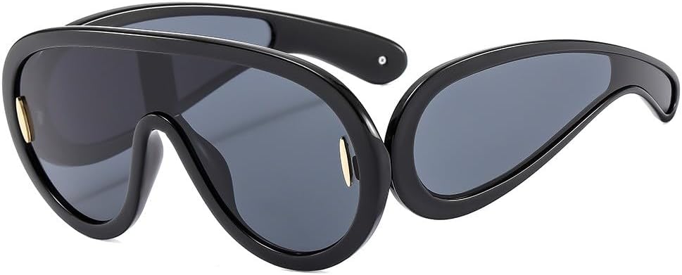 

Женские солнцезащитные очки большого размера в стиле панк, спортивные солнцезащитные очки класса люкс с крупной оправой, унисекс, модные очки для активного отдыха DSXLY, 1