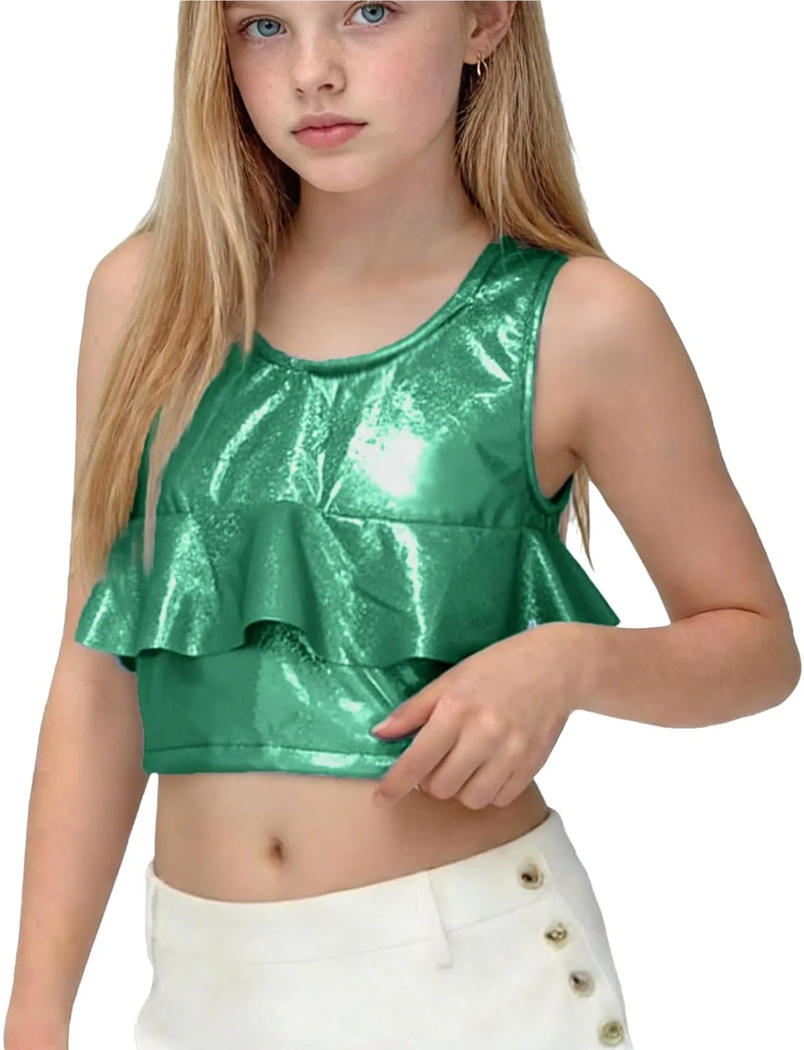 Топ с блестками Zzalalana, Green