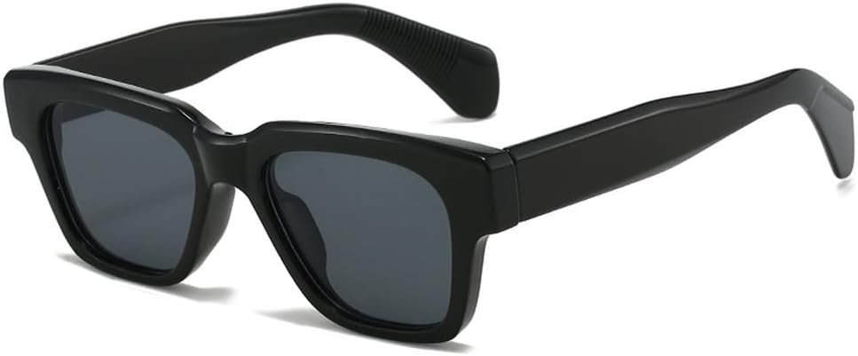 

Модные квадратные солнцезащитные очки для женщин в стиле ретро, ​​желто-синие, с защитой от УФ-излучения UV400, трендовые солнцезащитные очки для мужчин WNCKSQ, Black Gray