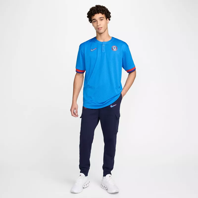 

Мужская голубая бейсбольная майка Nike Chelsea FC 2024