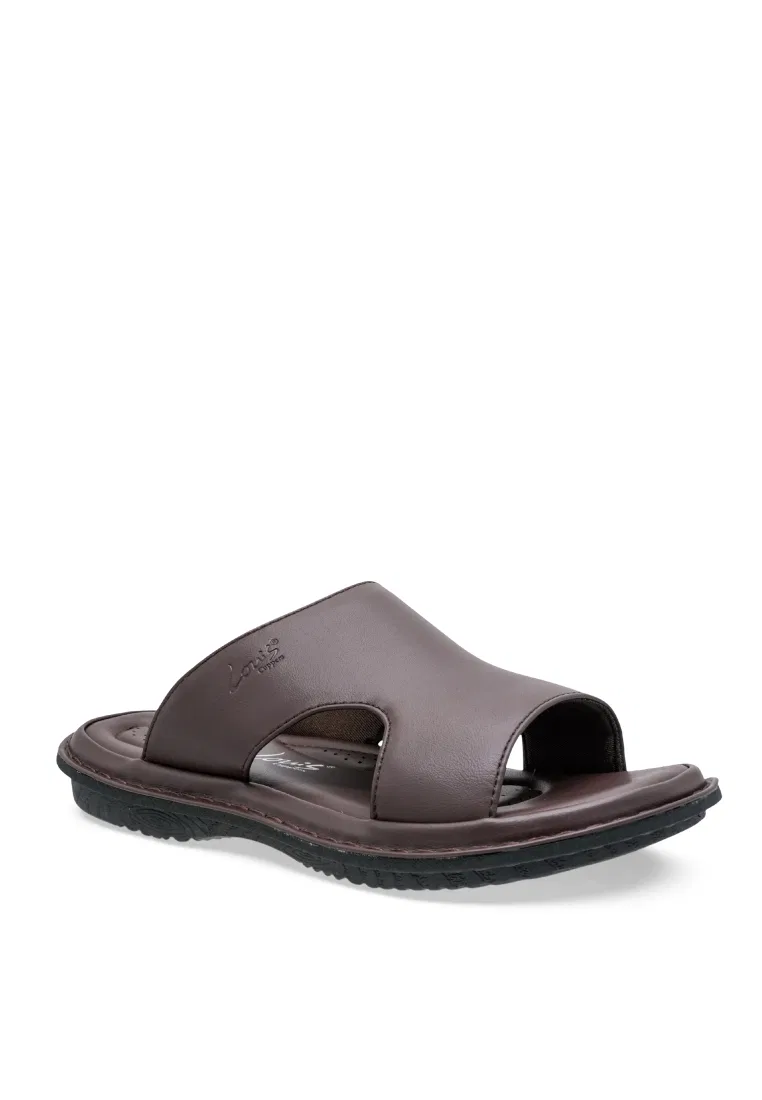 Мужские сандалии slip-on, искусственная кожа, классические повседневные, модель 260141276 Louis Cuppers, кофейный — фото 2