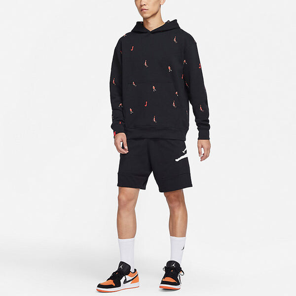Толстовка Men's Air Jordan Full Print Athleisure Casual Sports Pullover Black, черный — фото 3