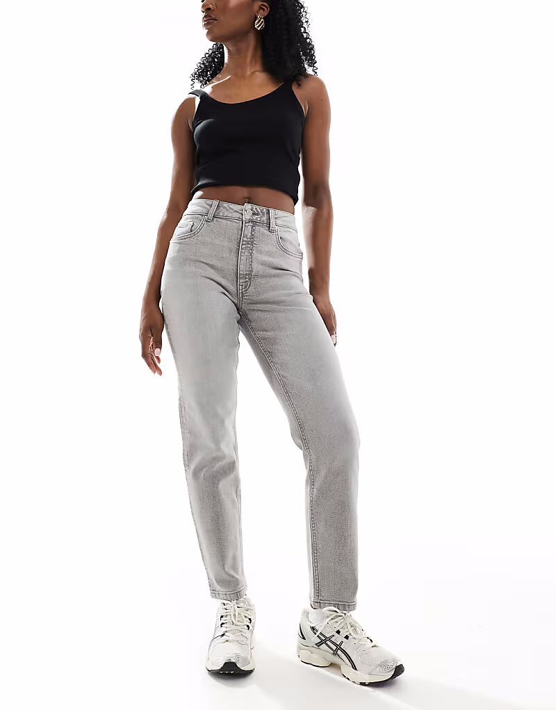 

ASOS DESIGN облегающие джинсы mom fit серого цвета