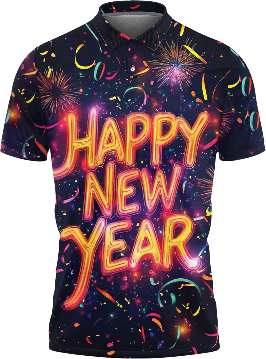 Поло мужское с принтом Happy New Year 2025, Regular Fit, серия 33, Newyear_01