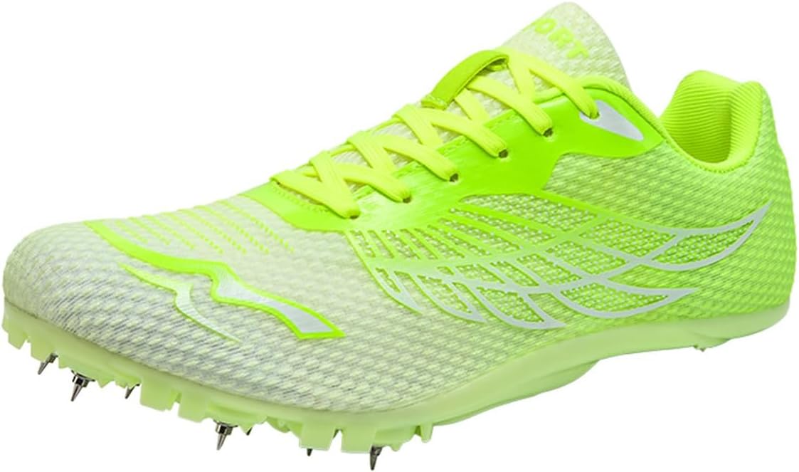 

Унисекс Беговые Кроссовки для Спринта, Шипованные Обувь для Бега и Метания, Нескользящие Кроссовки для Легкой Атлетики для Мужчин, Женщин и Детей Donfaauk, зеленый