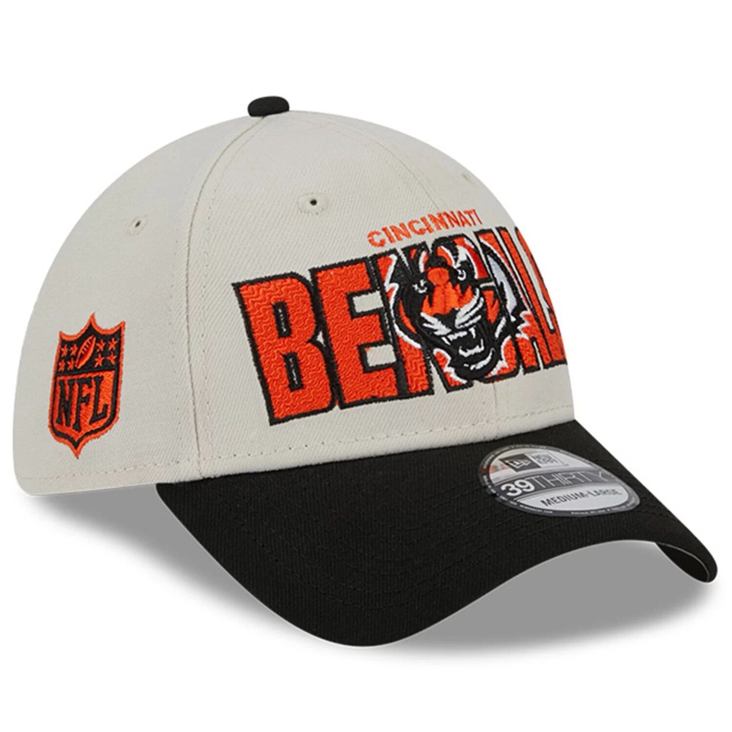 

Мужская гибкая кепка New Era Stone/черная Cincinnati Bengals 2023 NFL Draft 39THIRTY