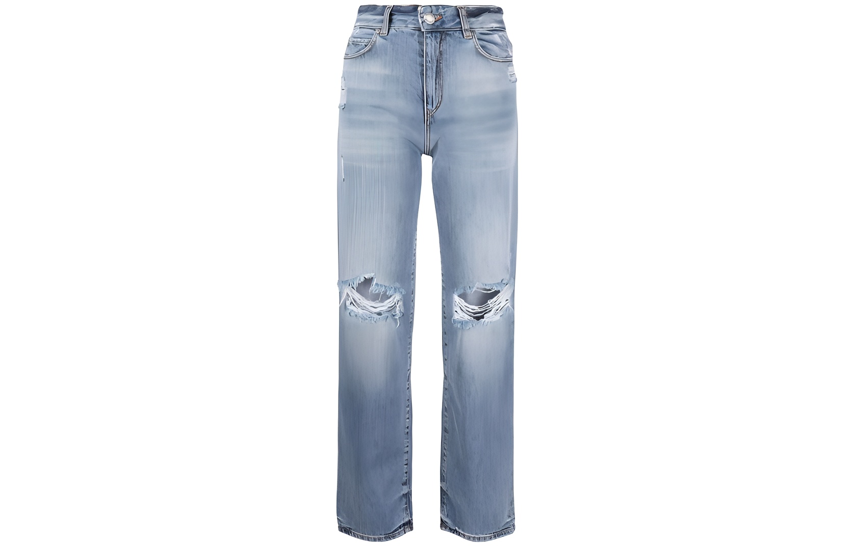 

Прямые рваные джинсы PINKO, светло-голубой