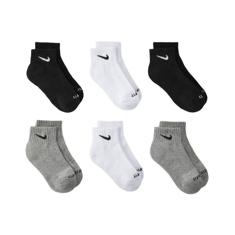 Носки детские 6 пар Nike 2 черных, 2 белых, 2 серых — фото 3