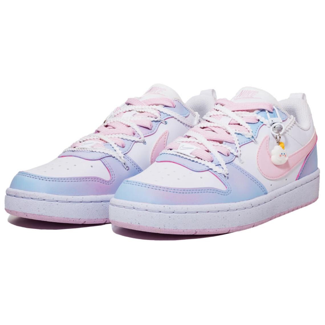 Кроссовки Nike Court Borough Skateboard Shoes Women's Low-Top Blue, розовый — фото 3