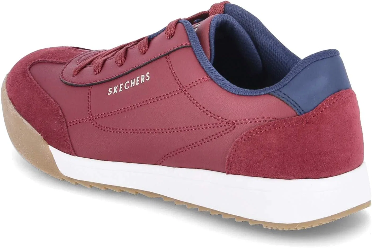Мужские кроссовки Skechers Zinger Ultimate Classic, Burgundy Duraleather Suede Insignia Blue — фото 3