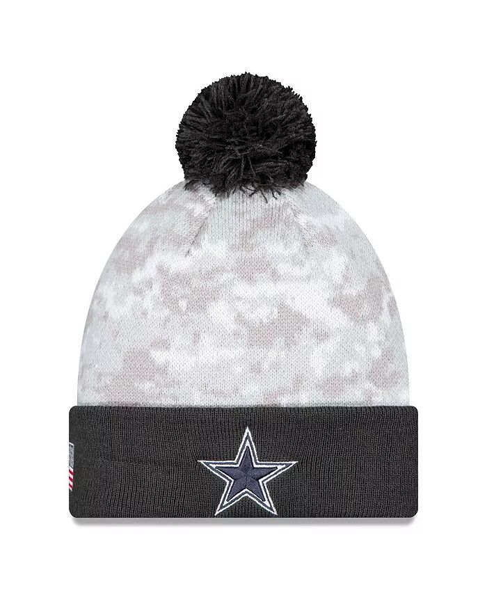 

Мужская белая/графитовая шапка Dallas Cowboys 2024 Salute To Service с цифровым камуфляжным принтом и манжетами, с помпоном New Era
