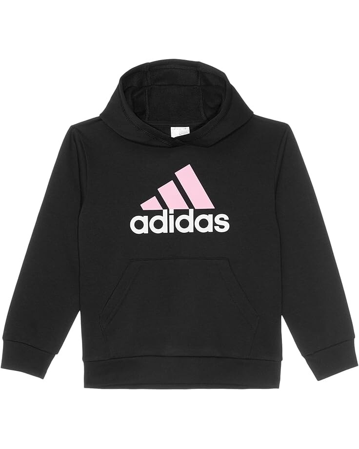 

Пуловер adidas Kids Long Sleeve Essential Hooded Graphic Pullover(Big Kid), цвет Adi Black