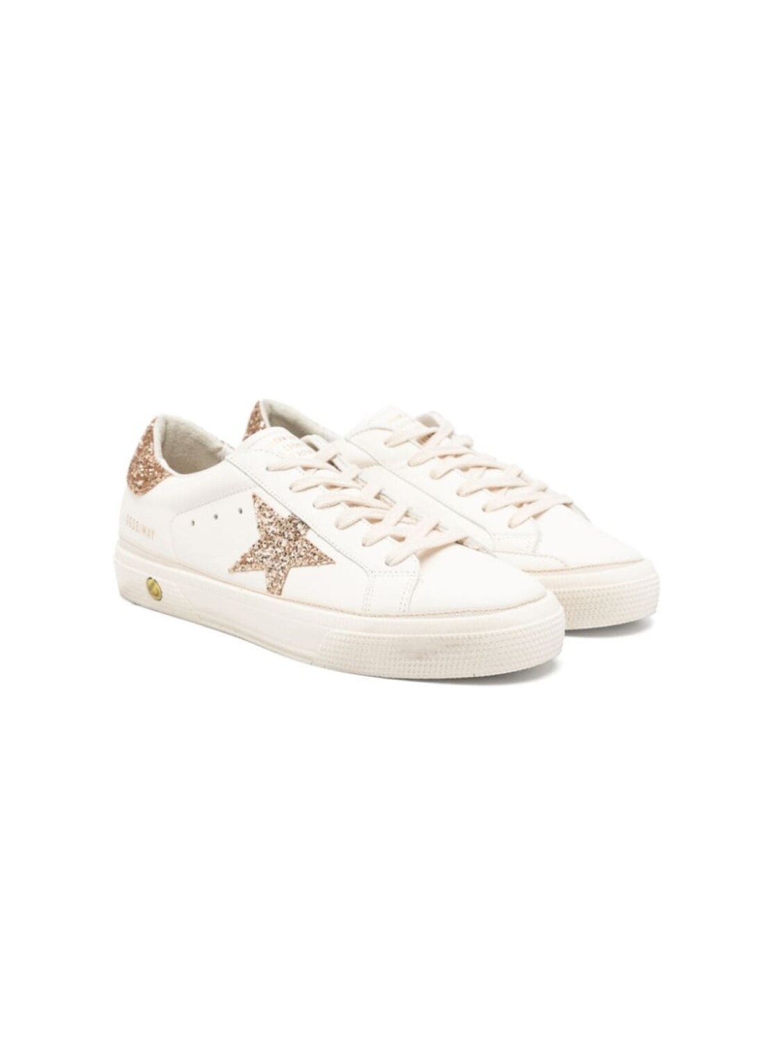 

Golden Goose Kids кроссовки May с блестками, белый