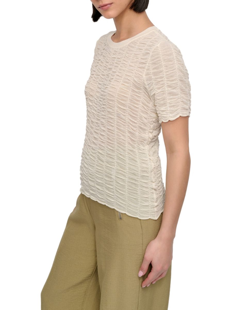 

Топ с рюшами и фестончатым подолом DKNY, цвет Coconut