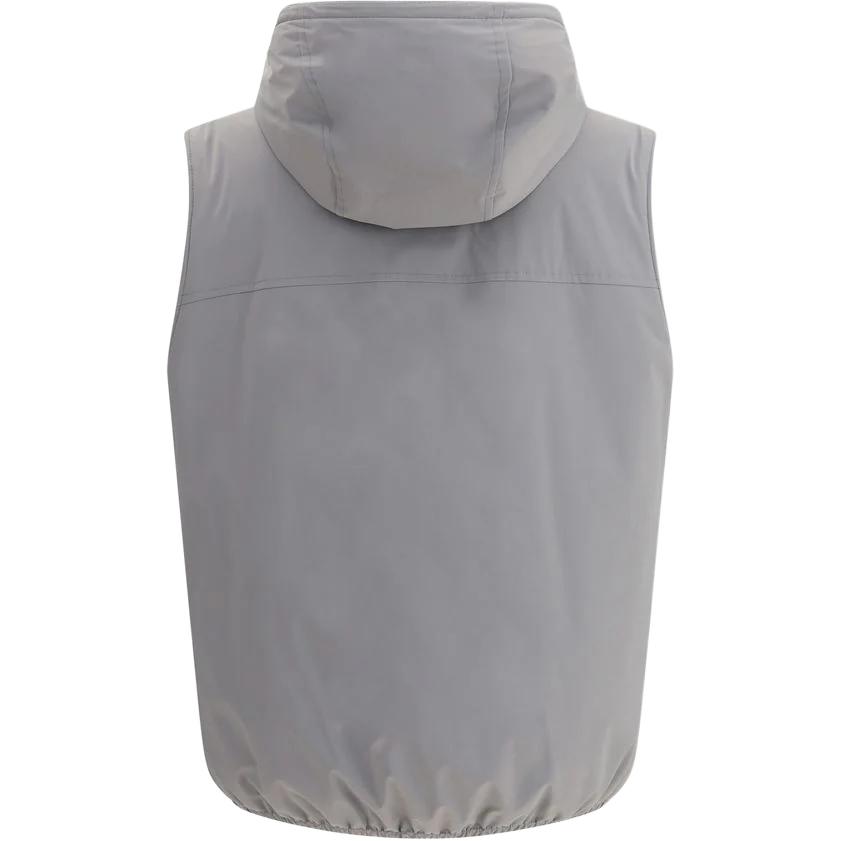 Brunello Cucinelli Застёгивающаяся худи-жилетка, Gray — фото 3