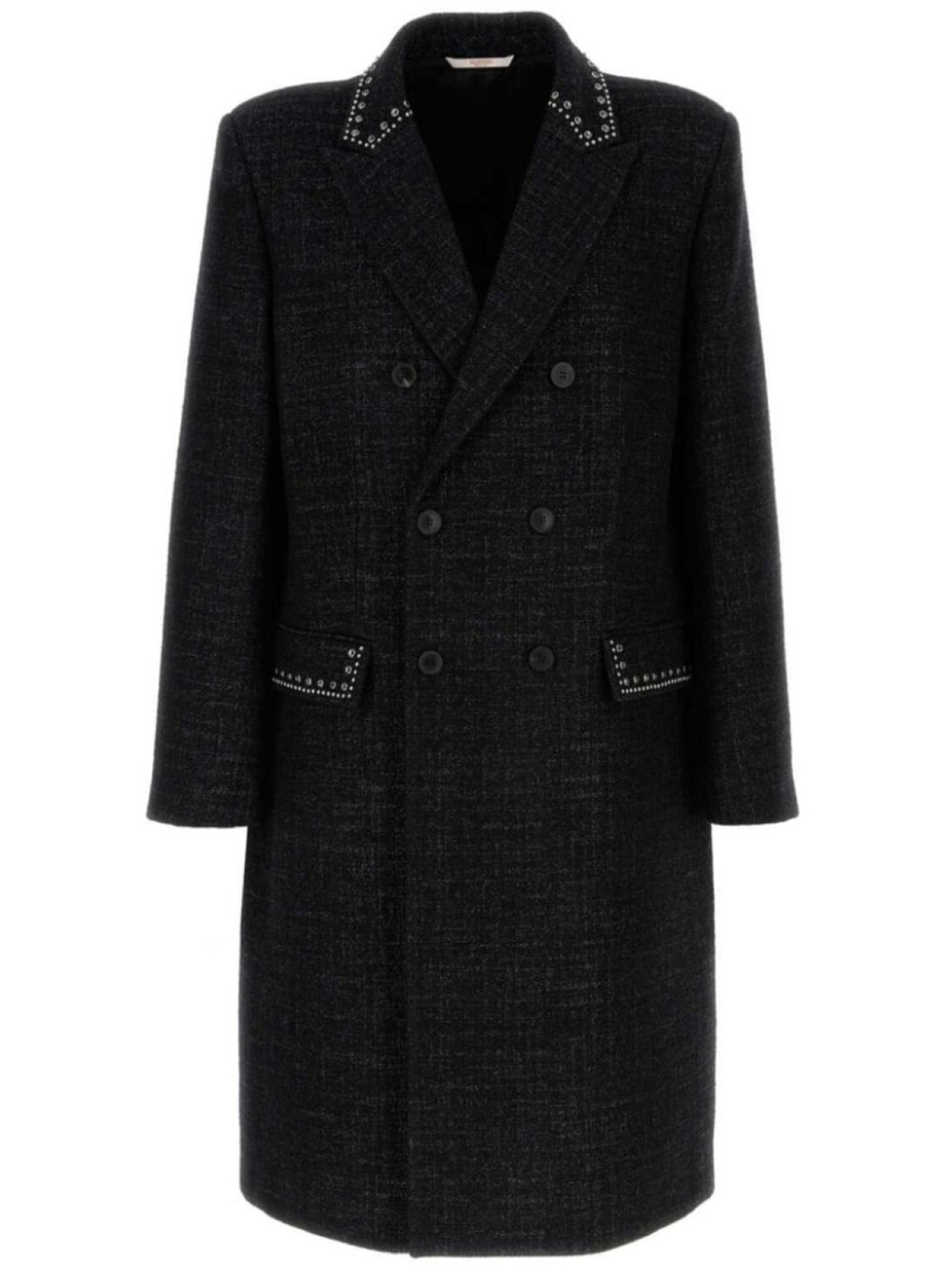

Valentino Garavani двубортное пальто с кабошонами, черный