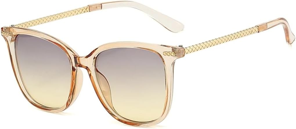 

Роскошные ретро-солнцезащитные очки для женщин с градиентным переходом цвета и контрастными металлическими дужками. Модные солнцезащитные очки для мужчин с защитой от УФ-излучения UV400 SZVVBKK, Champagne