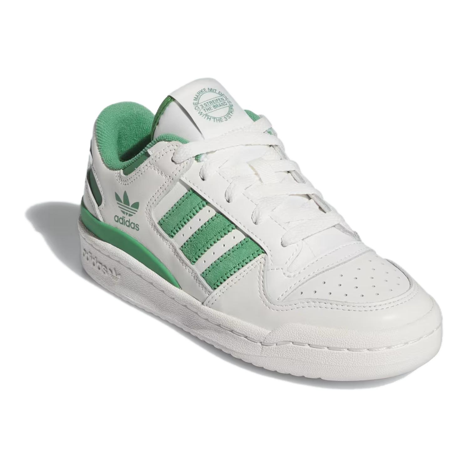 Футболка Adidas Forum Low CL J Cloud White Preloved Green GS Adidas Originals, бело-зеленая — фото 4