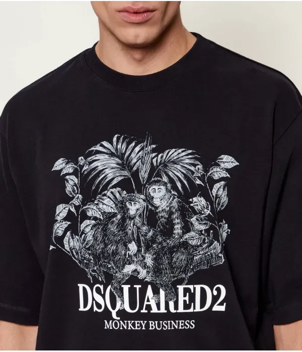 Футболка Monkey Business loose fit Dsquared2, черный — фото 4