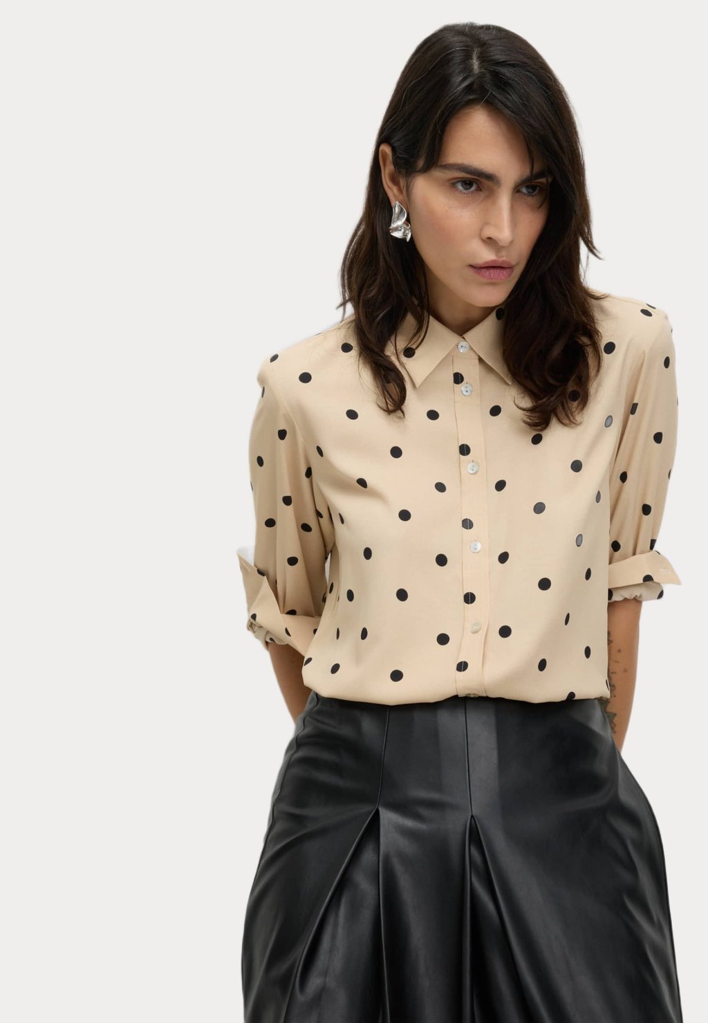

Блузка на пуговицах PRINTED COLLARED Marks & Spencer, бежевый