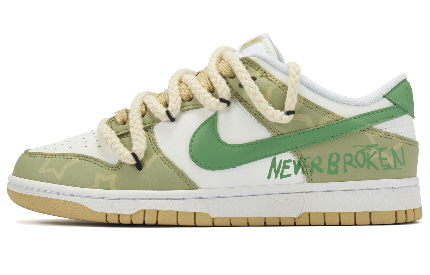 

Кроссовки Nike Dunk Skateboarding Shoes Men Low-top Yellow/green/white, желтый