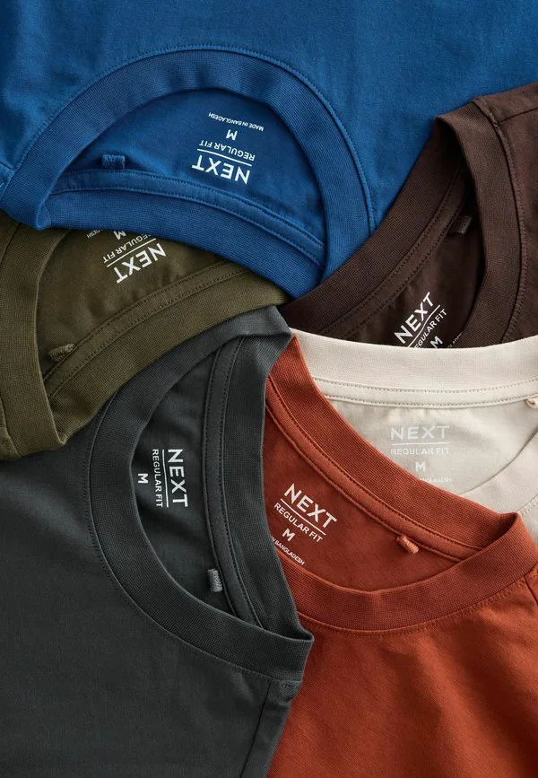 

6 стандартных базовых футболок Next, Blue Green Grey Orange White Brown