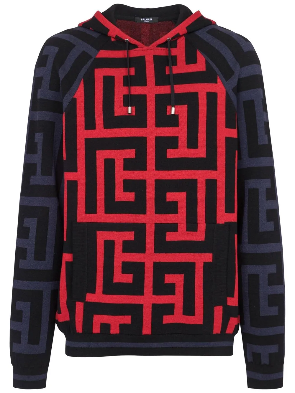 

Худи с кулиской и монограммой BALMAIN, синий