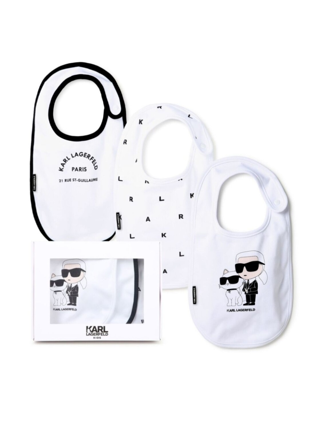 

Karl Lagerfeld Kids комплект из трех нагрудников с логотипом, белый