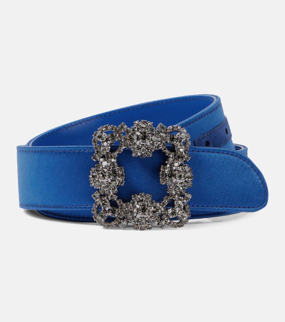 

Украшенный атласный пояс Manolo Blahnik, цвет bblu 4326