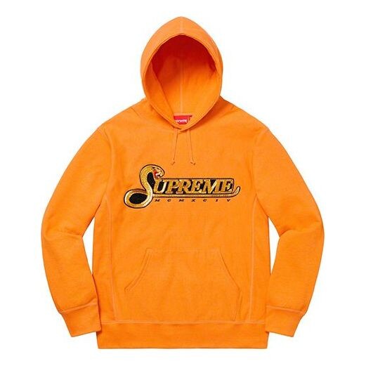 

Толстовка fw19 week 8 sequin viper hooded sweatshirt Supreme, оранжевый