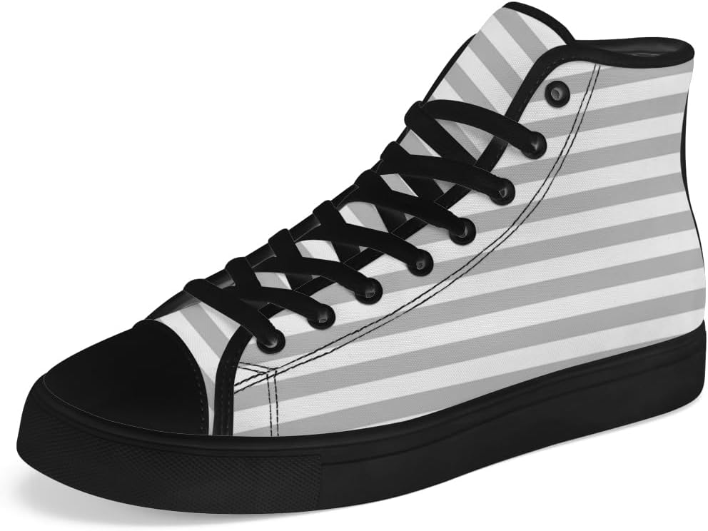 

Кеды Chebing в полоску на высокой платформе из холщовой ткани, высокие кроссовки на шнуровке, повседневная обувь, подарок для мужчин и женщин, серый