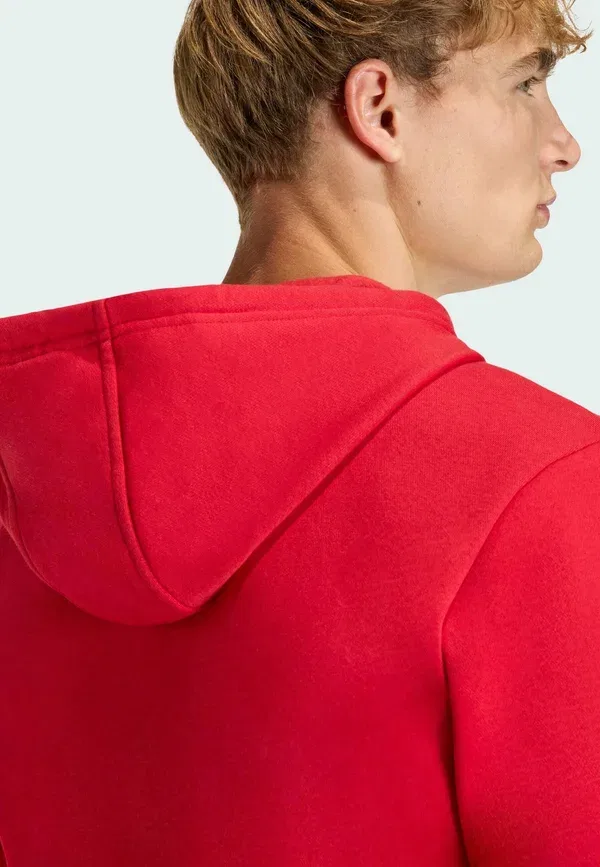 Толстовка с капюшоном на молнии Adidas Performance Entrada26 full zip hoodie, цвет командно-красный/белый — фото 4
