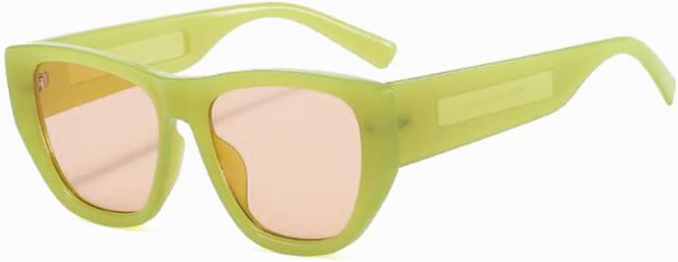 

Черные солнцезащитные очки в стиле ретро с вогнутой отделкой, элегантные солнцезащитные очки с широкими дужками в форме многоугольника (желейно-зеленый) star shop, Jelly Green